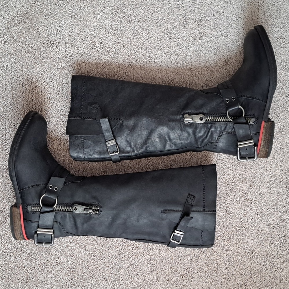 Steve Madden Black Combat & Moto Boots